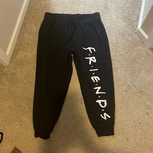 h&m friends black sweatpants with logo
